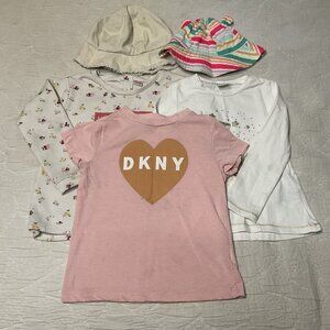 Girls 4T Bundle Zara, Target, DKNY, Mayoral Girl Floral 5 Pieces (3 Tops+2 Hats)